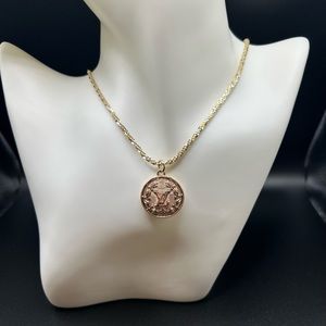 Sterling silver gold plated necklace with pre loved zipper pull charm